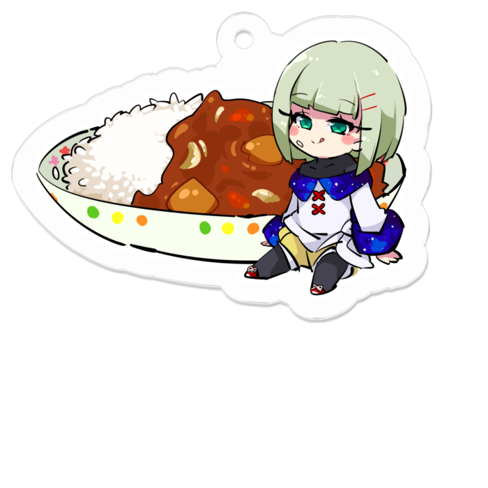 カレーの日戯(そばえ)アクリルキーホルダー - 50 x 50 (mm)